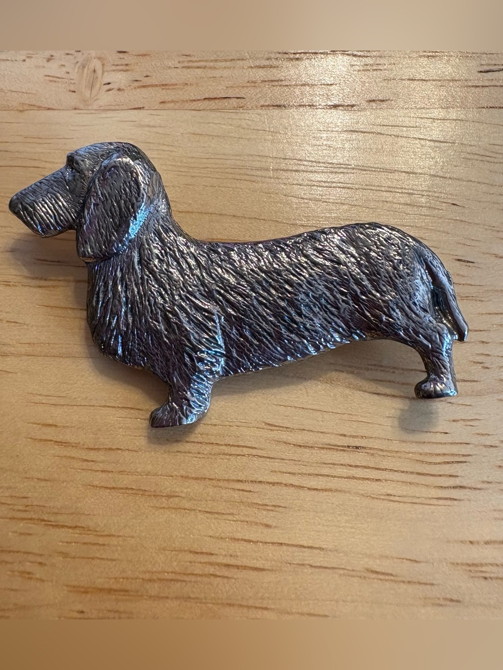 Alden Arts Silver-Tone Dachshund Brooch